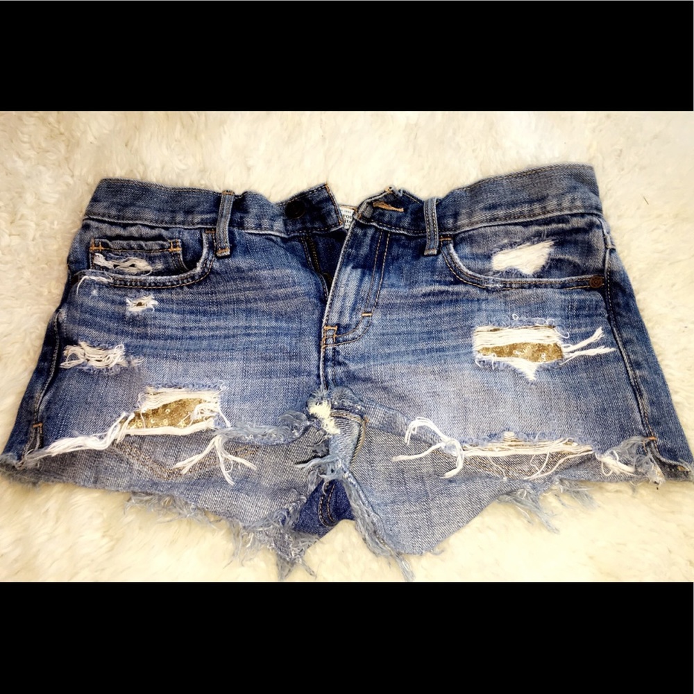 Abercrombie shorts with gold glitter